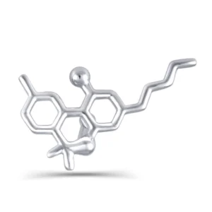STERLING SILVER MOLECULE FASHION/LAPEL PIN THC