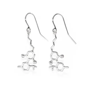 STERLING SILVER MOLECULE HOOK EARRINGS