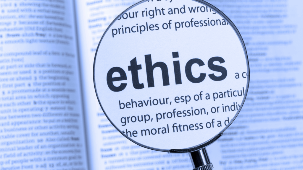 Educational illustration representing medical ethics review and research responsibility related to high-risk compounds