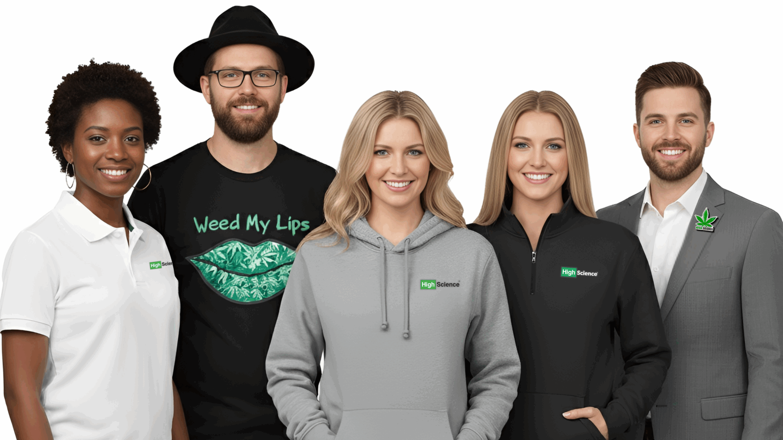 Cannabis Community Culture Merchandise worn by multiple people