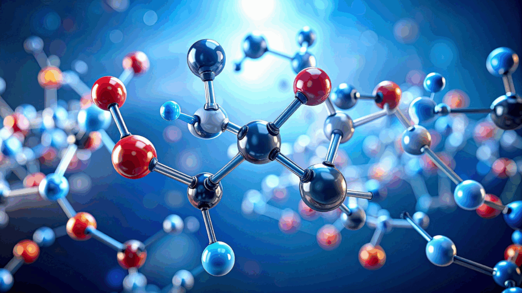 Molecular structure visualization illustrating curcumin and related active compounds found in turmeric at the cellular level